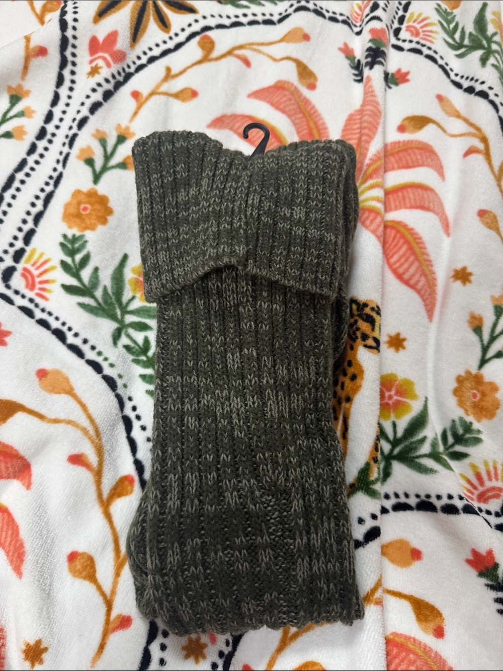 Marled Olive Green Ribbed Over the knee socks